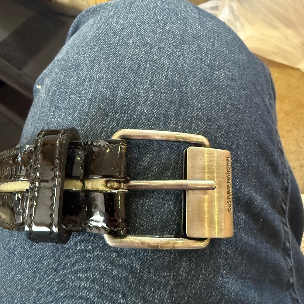 CNC Costume National Black patent Leather Belt